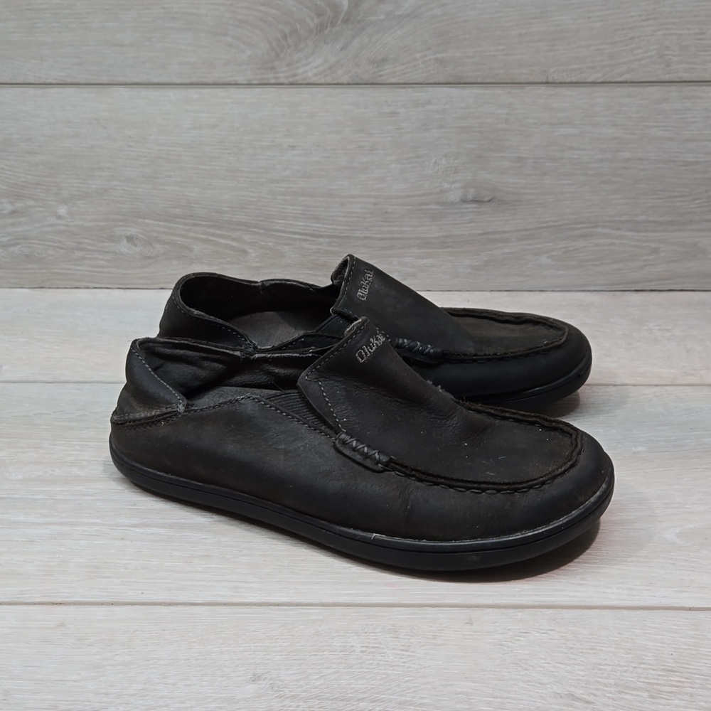 Olukai Kids Moloa Boys K Leather Loafer Slip on shoes sz K1